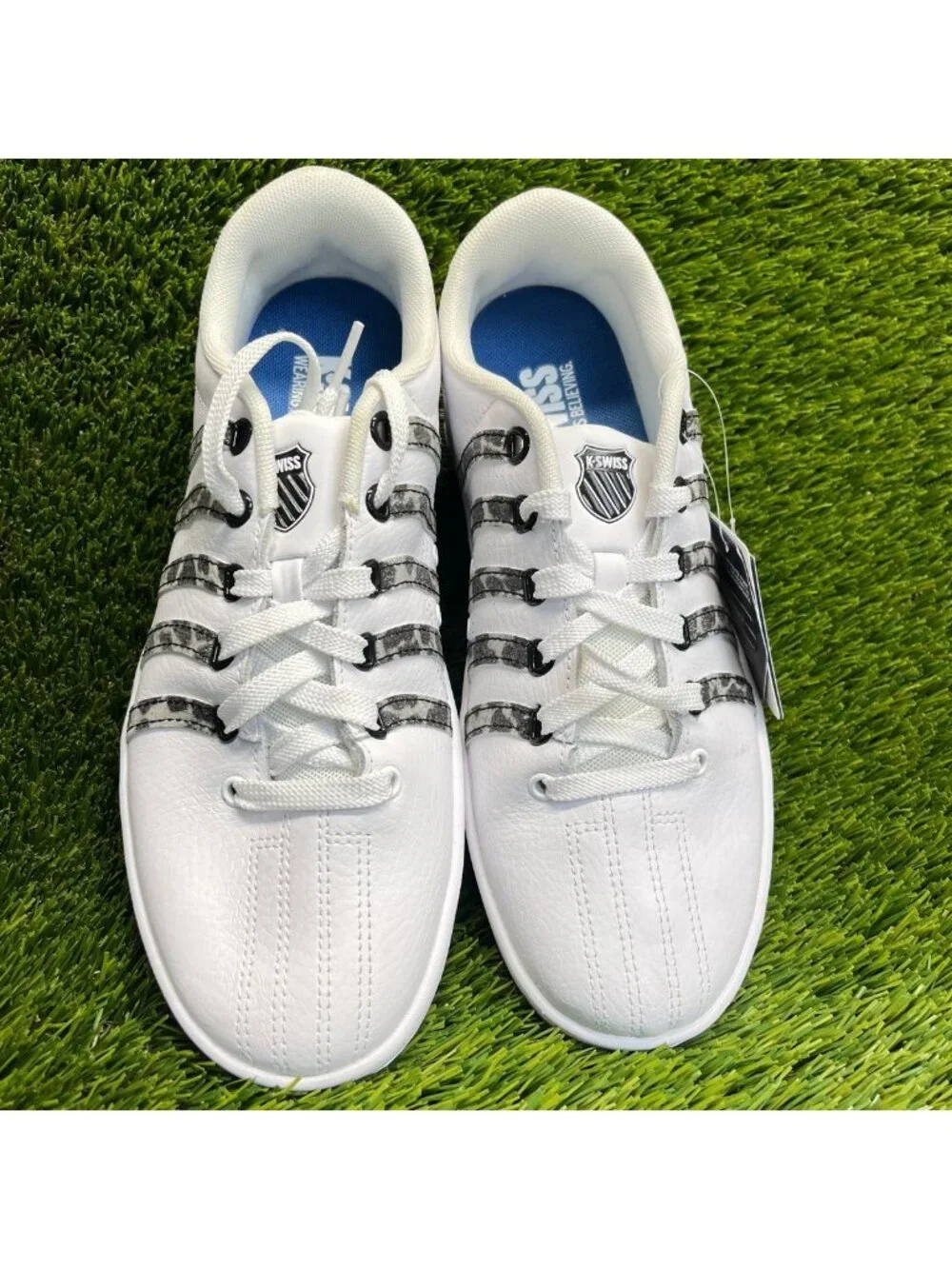 K-Swiss Court Pro II Leopard Womens Size 8.5 White Black Athletic Shoes Sneakers